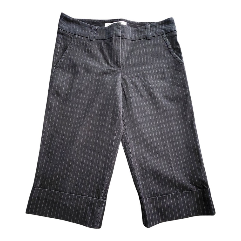 Trina Turk Pants Women's Size 4 Charcoal Gray Pin‎ Striped Dress Trousers Slacks